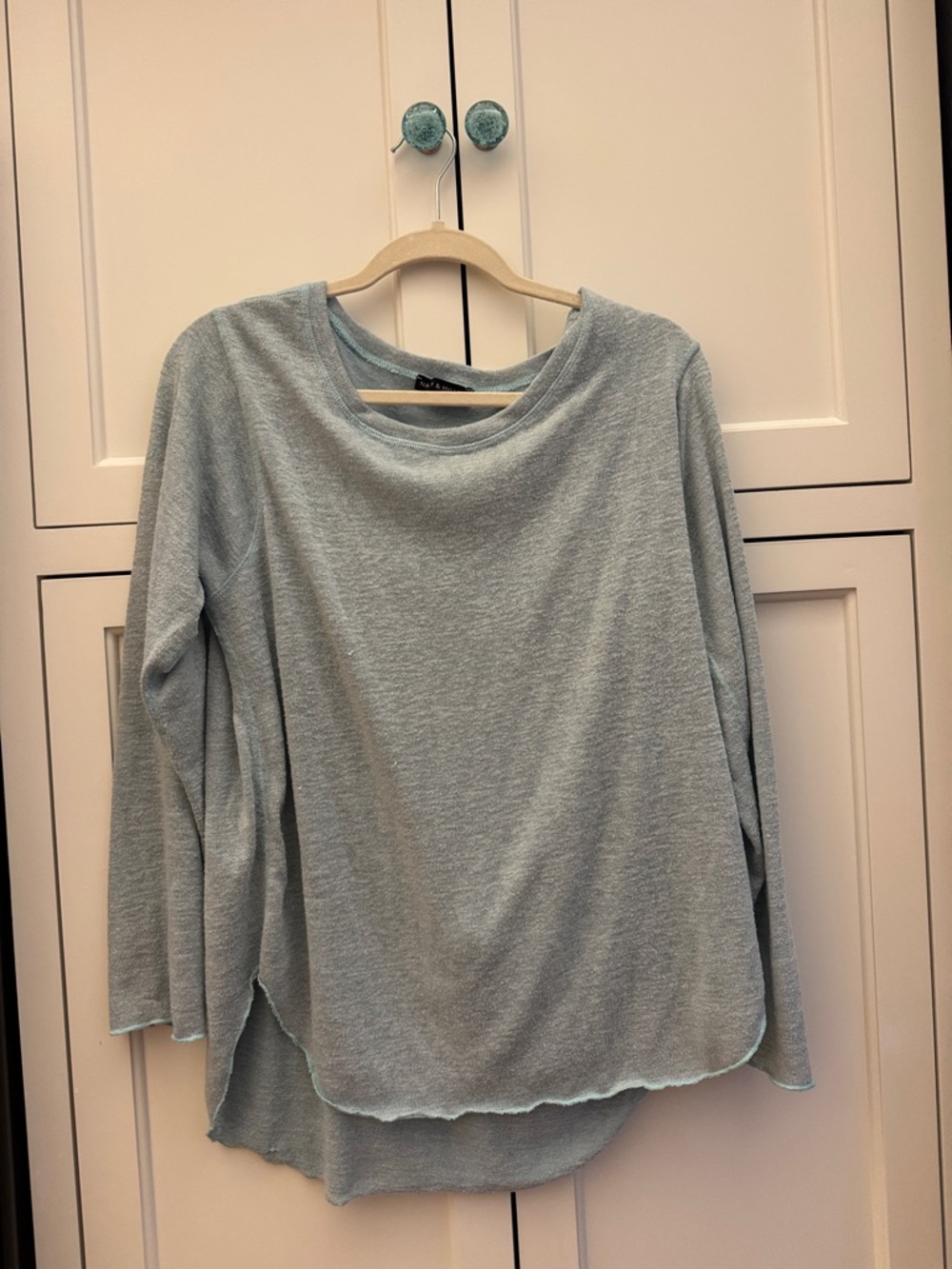 Nally & Millie Light Blue Long Sleeve Knit Top